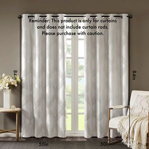 Pannello Tenda Oscurante Totale in Jacquard Lavorato a Maglia Ogee, Pezzo Singolo, per Decorazioni Domestiche - Product Image 3