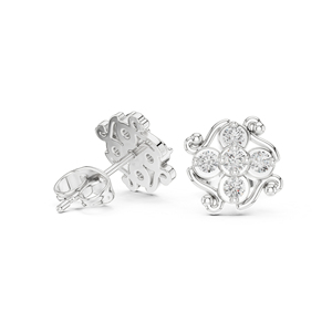Pendientes de Oro Amarillo de 14K con Diamantes Cultivados en Laboratorio, Redondos, para Uso Diario, para Mujer |   Diamante Cultivado Nuevo - Product Image 6