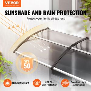 40 "x 80" UPF 50 + Polycarbonate cửa sổ cửa mái hiên ngoài trời nhập cửa phía trước nhô ra mặt trời màn trập UV mưa tuyết mái hiên - Product Image 2