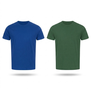 T-shirt à manches courtes pour homme, coupe classique, impression par sublimation, logo sur le devant, respirant, tissu jersey en polyester/coton écologique, uni - Product Image 1