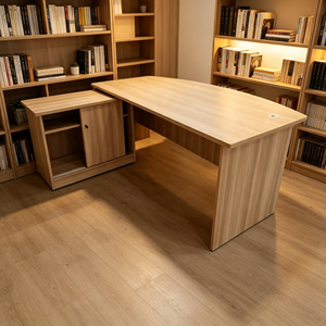 Escritorio Ejecutivo Moderno de Madera con Gabinete de Almacenamiento, Mueble de Oficina Independiente para Oficina en Casa, Diseño Minimalista, Sistema de Oficina AY - Product Image 1