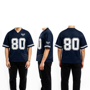 Maillot de sport en maille personnalisé pour fan de football américain, coupe ample, grande taille, col en V - Product Image 4