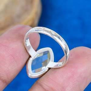 Bague en forme de marquise en quartz cristal naturel, finition argent sterling 925 - Product Image 4