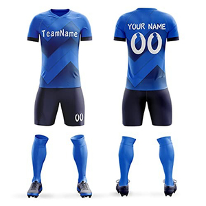 Conjunto de Camiseta de Fútbol Personalizada para Hombre, Manga Corta, Degradado Rosa y Azul, Cuello en V, Absorbe la Humedad, Ajuste Atlético, Uniforme - Product Image 3