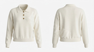 Polo pour homme au design unique, tendance et élégant, avec détails boutonnés, doux et confortable, à manches longues, pour un style décontracté. - Product Image 6