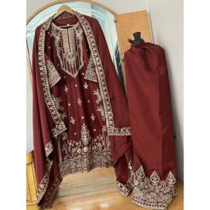 Conjunto de Top, Pantalón y Dupatta de Fiesta para Mujer de Diseñador - Product Image 1
