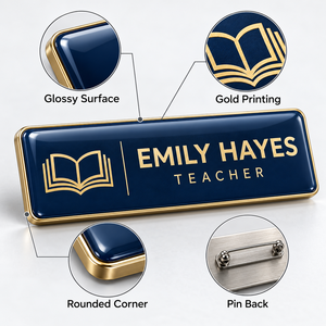 Placa de Identificación Personalizada con Pin, Etiqueta de Nombre de Metal para Empleados, Logotipo para Uniforme, OEM - Product Image 3