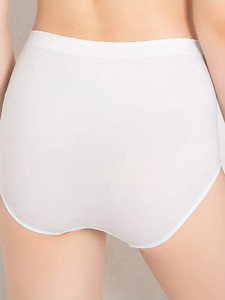 Tangas de cintura media para mujer - Ropa interior de encaje tejido de color liso, suave, transpirable y ecológica para uso diario, citas y vacaciones - Product Image 3