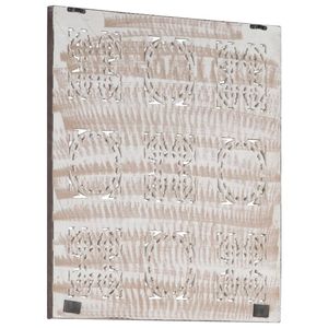 Panneau mural en MDF sculpté à la main 23.6 \ "X 23.6 \" X 0.6 \ "Marron et Blanc - Product Image 3