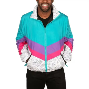 Casual Fashion Plus Size Men's Long Sleeve 100% Cotton Breathable Reversible <b>Lightweight</b> Windbreaker Suit Set - Product Image 5