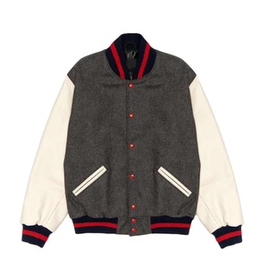 OEMODM High Quality Vintage College Baseball Varsity Jacket for <b>Men</b> Oversize Canvas Streetwear Fashion Jacket - Product Image 1