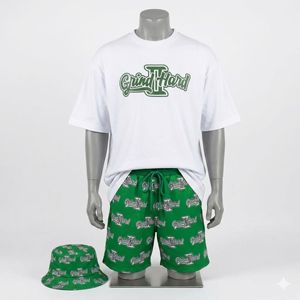 Conjunto de dos piezas para hombre, camiseta de manga corta de color sólido con pantalones cortos a juego, para verano, fabricantes de ropa, venta al por mayor. - Product Image 4