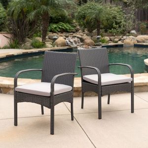 Juego de 2 Sillas de Comedor de Mimbre CORDOBA KD PE para Jardín - Product Image 1