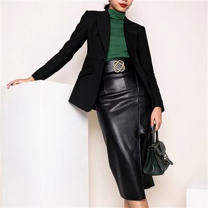 Jupe Courte Femme en Cuir Véritable Taille Haute Décontractée Design Sur Mesure Confortable Luxe Fabrication OEM ODM - Product Image 1