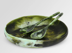 FAIZA CRAFT – Assiettes et bols à salade en résine écologiques faits à la main, décoration de table, vaisselle polie la plus vendue pour les fêtes - Product Image 5