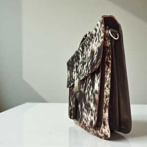 Wholesale Natural Fur Cowhide Leather Hair on <b>Laptop</b> Bag Slim Protective <b>Laptop</b> Folder For Hair on <b>Laptop</b> Briefcase Portable - Product Image 4