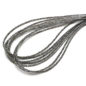 Perles Rondelles Facettées en Diamant Sel et Poivre Naturel 2-3.5mm 15 Pouces Perles Libres pour la Fabrication de Bijoux Vente en Gros - Product Image 4