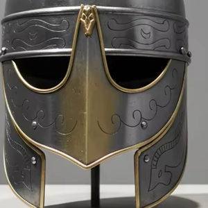 หมวกเหล็กโบราณสำหรับผู้ใหญ่  ขนาด 18 เกจ  ทำจากเหล็กกล้าอ่อน  ตกแต่งแบบขัดเงา  พร้อมธีมโบราณสำหรับตกแต่งบ้าน - Product Image 3