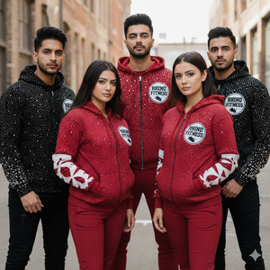 Sweat à capuche brodé de haute qualité personnalisé RHINO FITNESS pour hommes |   100% coton |   Vêtement ample pour l'automne |   Sweat-shirts à poches 360 g/m² - Product Image 6