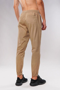 Pantalones Jogger de Punto con Detalle de Costura Overlock para Hombre, Duraderos, de Algodón Pesado, Estilo Loungewear, con Abertura de Pierna Acanalada - Product Image 3