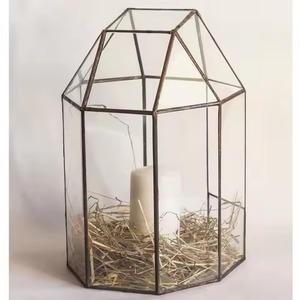Terrario Metálico de Interior para Jardín, Elegante Macetero de Vidrio, Decoración Geométrica para el Hogar - Product Image 2