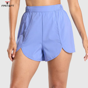 Shorts de sport décontractés pour femmes, taille haute, coupe ajustée, confortables, respirants, en tissu 100% coton - Product Image 1