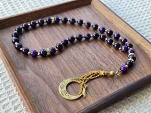 Nuevo Collar con Colgante de Estrella y Luna, 33 Cuentas de Resina para Oración Musulmana, Tasbeeh Islámico para Mujer, Joyería Espiritual Hecha a Mano y Regalo - Product Image 5