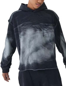 Chándal de Forro Polar Térmico para Hombre, de Alta Calidad, con Logotipo Personalizado, Sudadera con Capucha Transpirable, Cremallera, Estampado Lavado Ácido, para Invierno - Product Image 4