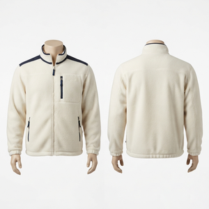300 GSM Soft Polar <b>Fleece</b> Unisex <b>Work</b> Jacket Solid Embossed OEM Factory Waterproof Breathable Anti-UV Hooded Winter - Product Image 1