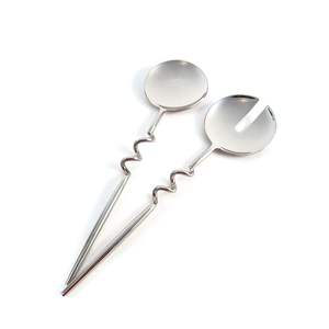 Juego de servidores de ensalada de acero inoxidable de primera calidad para mostrador de buffet y experiencia culinaria de alta gama - Product Image 3