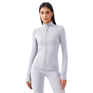 Conjunto Deportivo Personalizado para Mujer Talla Grande, Color Sólido, Transpirable, de Secado Rápido, Ligero, Amarillo, para Gimnasio, Fitness, Yoga, con Chaqueta con Cremallera - Product Image 4