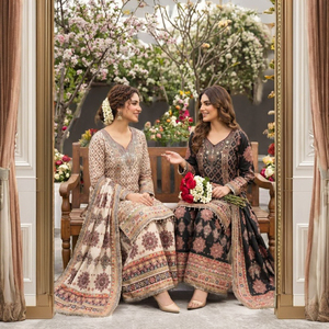 Nuevo conjunto de crepé de seda elegante con estampado, top, pantalón y dupatta. Catálogo completo disponible a precio de mayorista. - Product Image 1