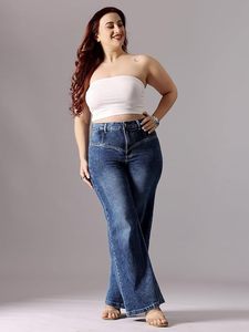 Women's Eco-friendly Cotton <b>Vintage</b> <b>Boot</b> Cut Full Length Regular Fit Stonewashed Denim Jeans Sexy Casual Style - Product Image 6