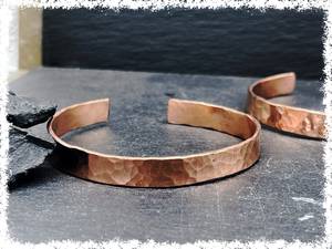 Handmade Flat Hammered Pure Copper Cuff Bangle <b>Bracelet</b> Adjustable Solid Metal Copper Craft Healing Jewelry For Men & Women OEM. - Product Image 3