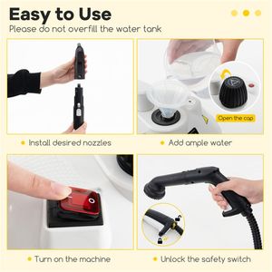 Nettoyeur électrique 1200W, grand réservoir d'eau en acier inoxydable, portable, en ABS, aluminium et plastique, pour usage domestique, certifié GS/CB AU/EU/US - Product Image 4