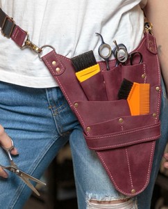 Étui de Barbier en Cuir Fait Main, Ceinture Porte-Ciseaux pour Coiffeur, Organisateur d'Outils de Salon LBH-0015 - Product Image 1