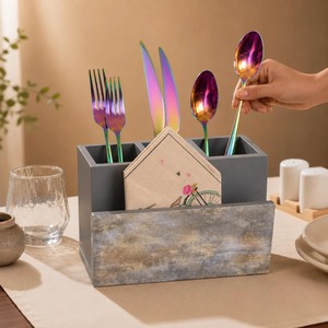 Support de rangement en bois finition naturelle, organisateur décoratif pour bureau et articles ménagers – Offre spéciale - Product Image 2