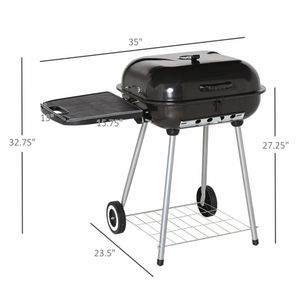 Black Charcoal <b>BBQ</b> Grill for Backyard Picnics Outdoor Cookware - Product Image 6
