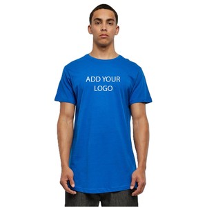 เสื้อยืดคอกลมชายทรงยาวสีน้ำเงินรอยัล แบรนด์ Custom Men รุ่น Streetwear ผ้าฝ้ายเนื้อดี ทรงเข้ารูป สไตล์ฮิปฮอป เสื้อยืดเรียบง่ายสำหรับผู้ชาย - Product Image 1