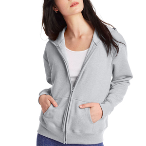 Best Quality Winter Casual Long Sleeve Women's Zipper Hoodies Front Custom Logo Eco-Friendly Breathable 100% Cotton OEM - Product Image 1