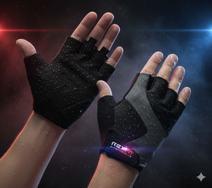 RBXFIT <b>Half</b> Finger Gym Gloves Mesh Breathable Non <b>Slip</b> Adjustable Wrist Strap Hook and Loop Closure Weight Lifting Unisex - Product Image 3