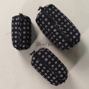 Wholesale Assorted Indian Hand Block Print Quilted Cotton Toiletry Bag Set of 3 - Product Image 3