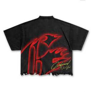 Conjunto de Camiseta Casual para Hombre de Alta Calidad 2025 con Pantalones Cortos de Algodón Transpirable con Lavado Ácido, Logotipo Personalizado OEM, Conjunto de Verano - Product Image 3