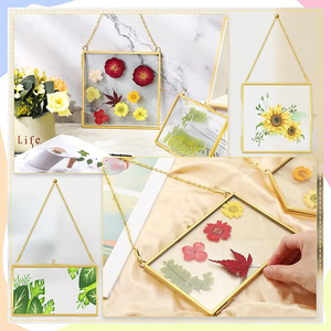Cadre mural décoratif à fleurs pressées, finition dorée, idéal pour la vente en gros et la production en grande quantité – Meilleures ventes - Product Image 1