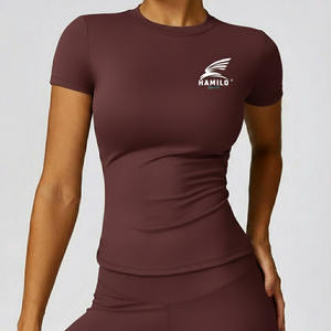 New Arrival High Waist Quick Dry Yoga <b>Leggings</b> for Womens Solid <b>Pattern</b> with Elastic Waist Closure Customizable OME Service Pant - Product Image 4