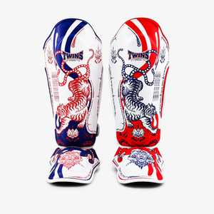 Protector de Espinillas para Muay Thai, Diseño Personalizado de Alta Calidad, Impresión Completa, Cuero Genuino, para Gemelos, Más Vendido - Product Image 1