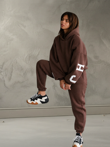 Sudadera con Capucha Extra Grande de Algodón con Parche de Letras en Chenilla en la Manga, Unisex, Informal, para Otoño e Invierno, Corte Regular - Product Image 6