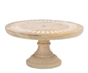 Hot Selling Paola Wooden <b>Cake</b> <b>Stand</b> Whitewash Home Decor Elegant Serving Tray for Kitchen Table Centerpiece Displaying Desserts - Product Image 1