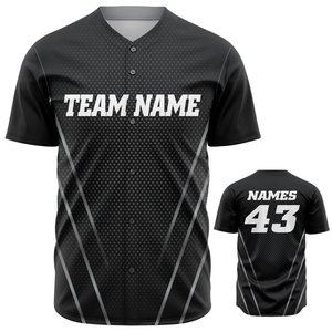 Camiseta de Béisbol Personalizada para Hombre, Negra, con Botones, Transpirable, Uniforme Deportivo para Equipos, Ropa Deportiva para Entrenamiento - Product Image 1