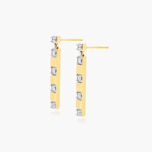Boucles d'oreilles pendantes Abyss en diamant cultivé en laboratoire, or rose - Product Image 1